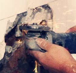 Toronto Junction plumber working in bathroom